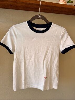 New Without Tags TORY BURCH Sport Golf/ Tennis T-Shirt with Navy Trim